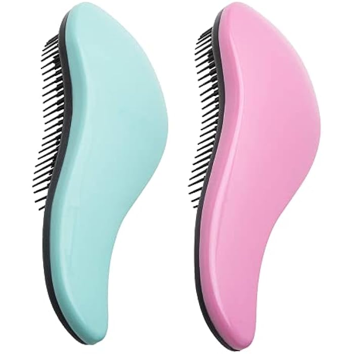 WYNK Detangler Brush - 2-Piece Value Set - Wet Detangling Hair Brush,Professional No Pain Detangler for Women,Men,Kids ( Multi color) - Image 1